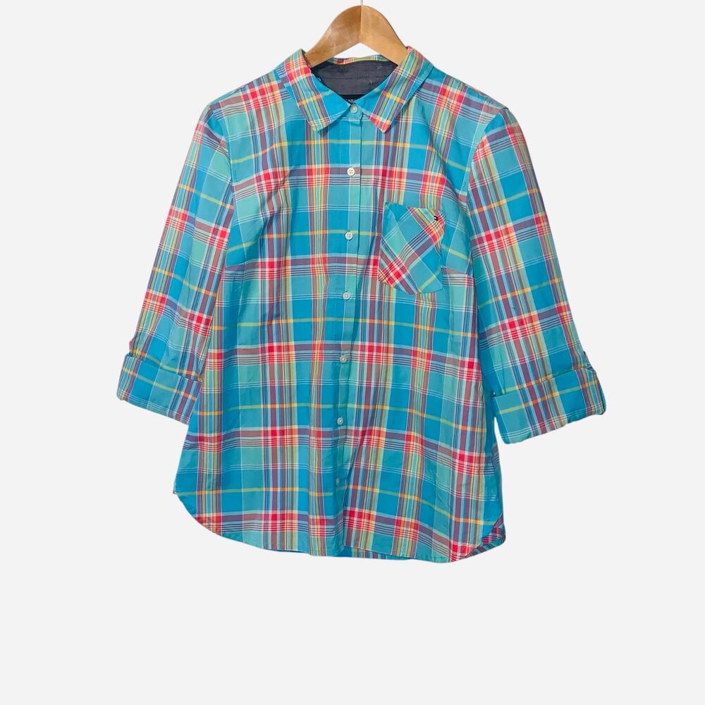 Tommy Hilfiger blue checkered shirt sz M